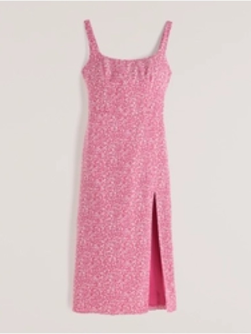 Abercrombie & Fitch Red Tiny Floral Tank Midi Dress
